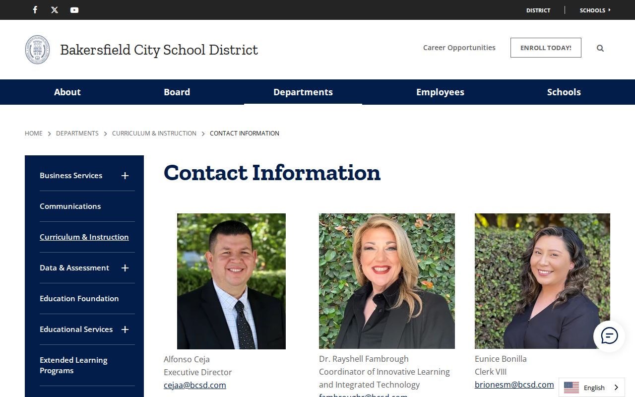 Bakersfield people directories school district contact directory